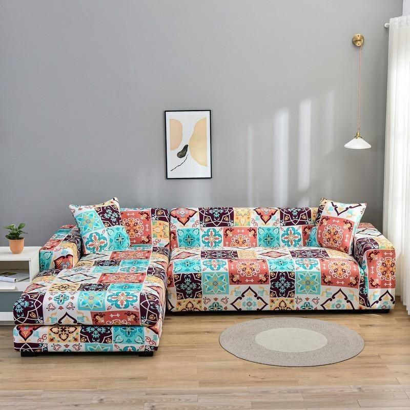 Destockage - Housse De Canapé d'Angle Mosaïque - La Maison de la Housse®